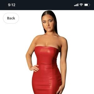 Red Strapless Bodycon Dress